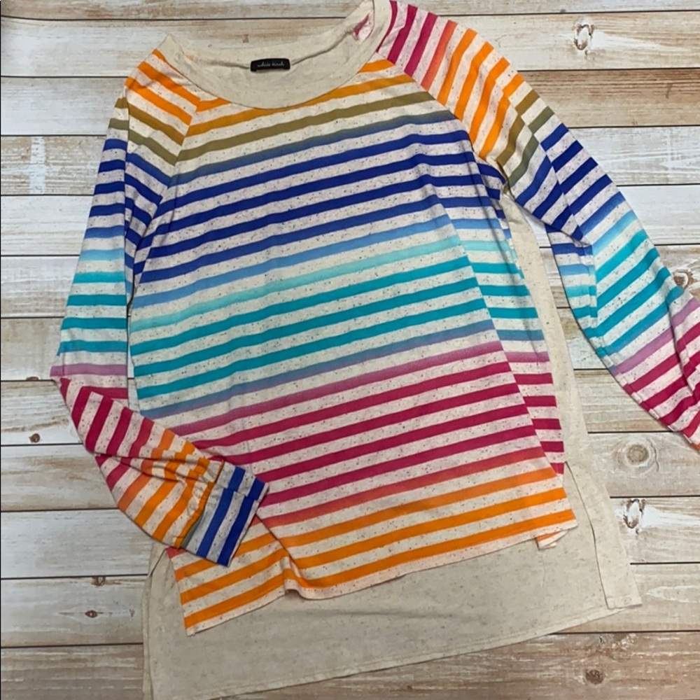 Rainbow stripe long sleeve tunic